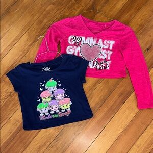 Justice Navy and Pink Graphic Tees